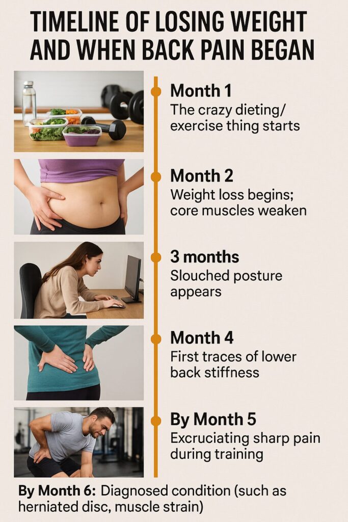Timeline of Losing Weight and When Back Pain Began
